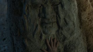 A close up of the face on a Weirwood Tree in Game of Thrones