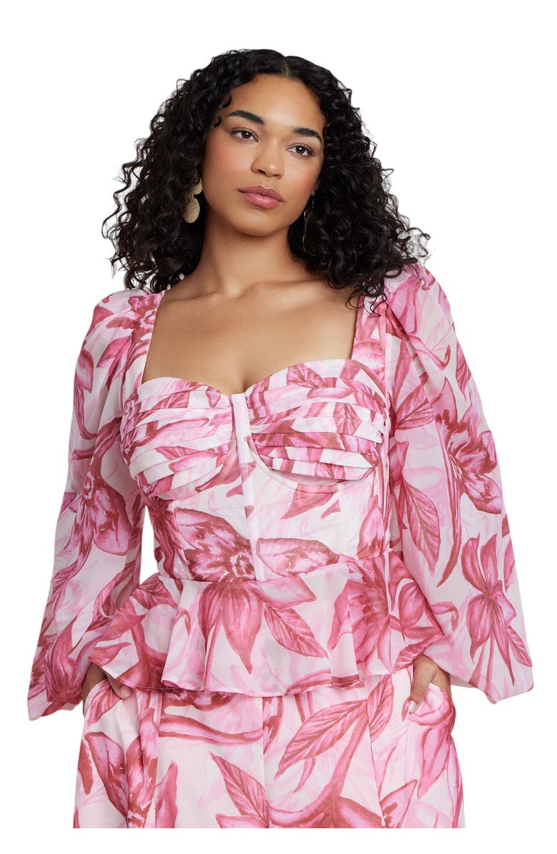 Patbo X Eloquii Puff-Sleeve Peplum Top