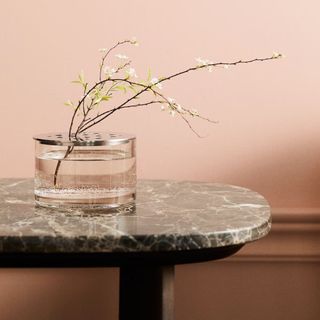 Silver-Colored Glass Ikebana Vase