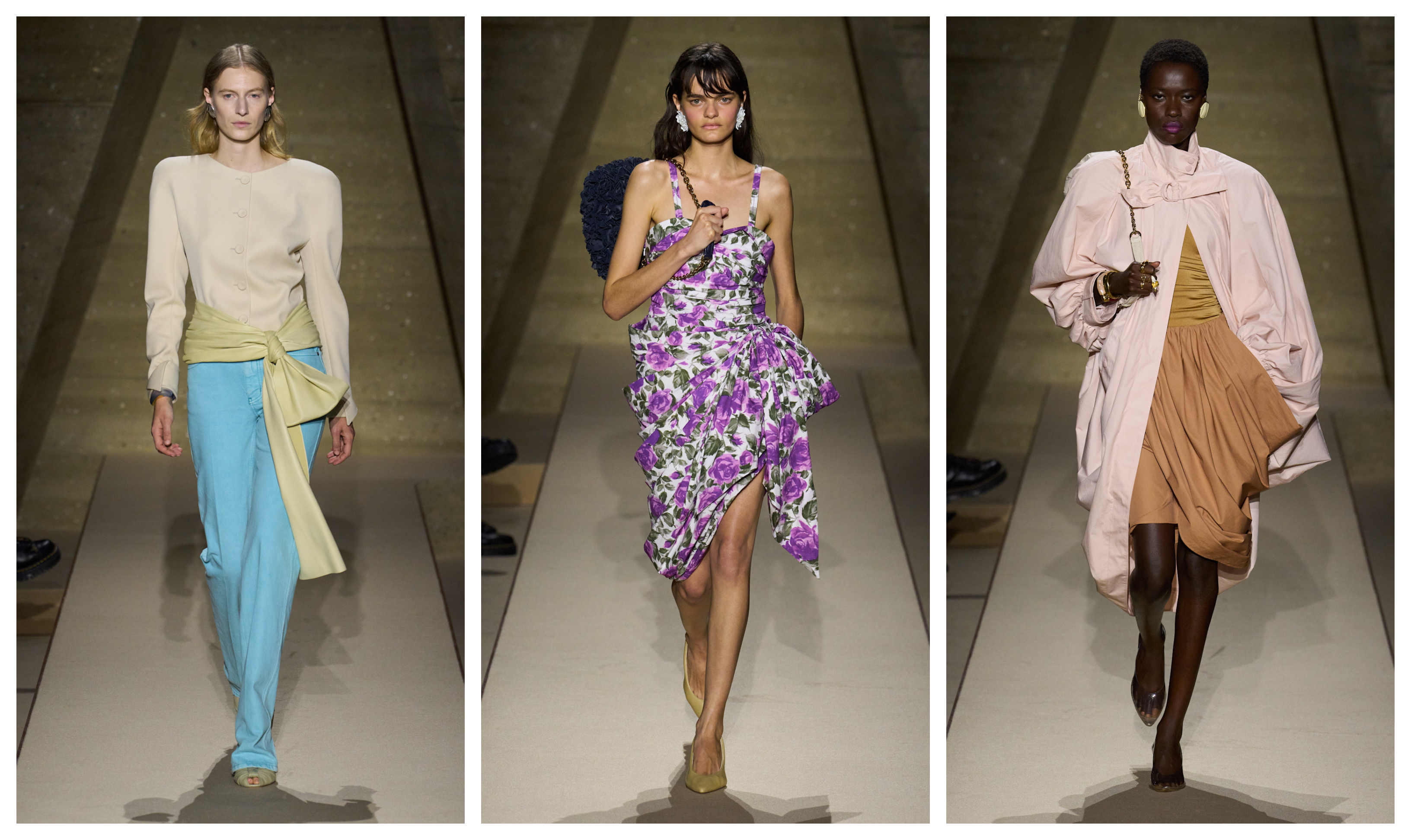 models on the spring 2026 runway wearing 80s inspired clothing