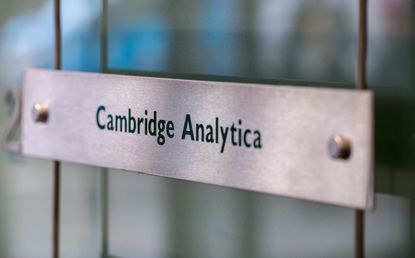 The sign outside of Cambridge Analytica's office in London.