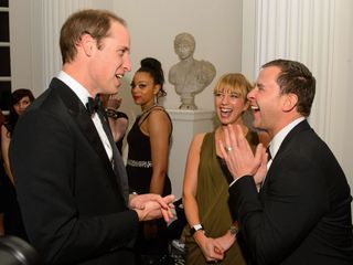 Prince William meeting Scott Mills and Sara Cox at the Winter Whites Centrepoint Gala at Kensington Palace