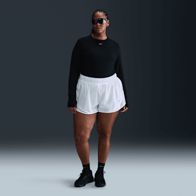 Nike Tempo Women's Dri-Fit Mid-Rise 3&amp;quot; Brief-Lined Running Shorts (plus Size) - White/white/white - Size 0x