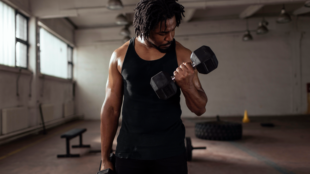 Man doing bicep curl