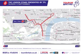 2016 Tour of Britain stage 8 map and profile