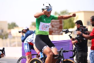 Samah Khaled (Team UAE) wins stage 2 at the Dubai Women's Tour 