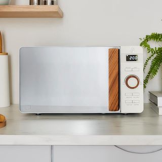 White Swan nordic microwave on kitchen counter