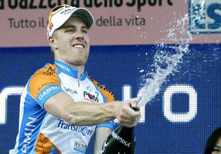Tyler Farrar gets to uncork the bubbly for the second time at the Giro.