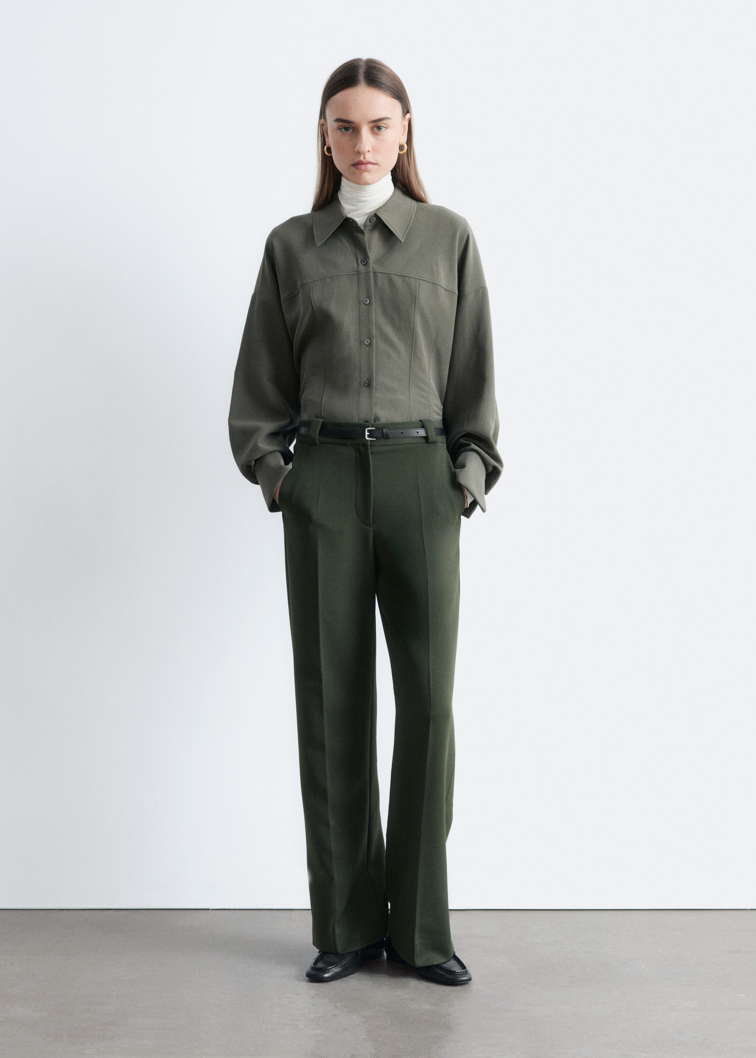 straight press-crease trousers
