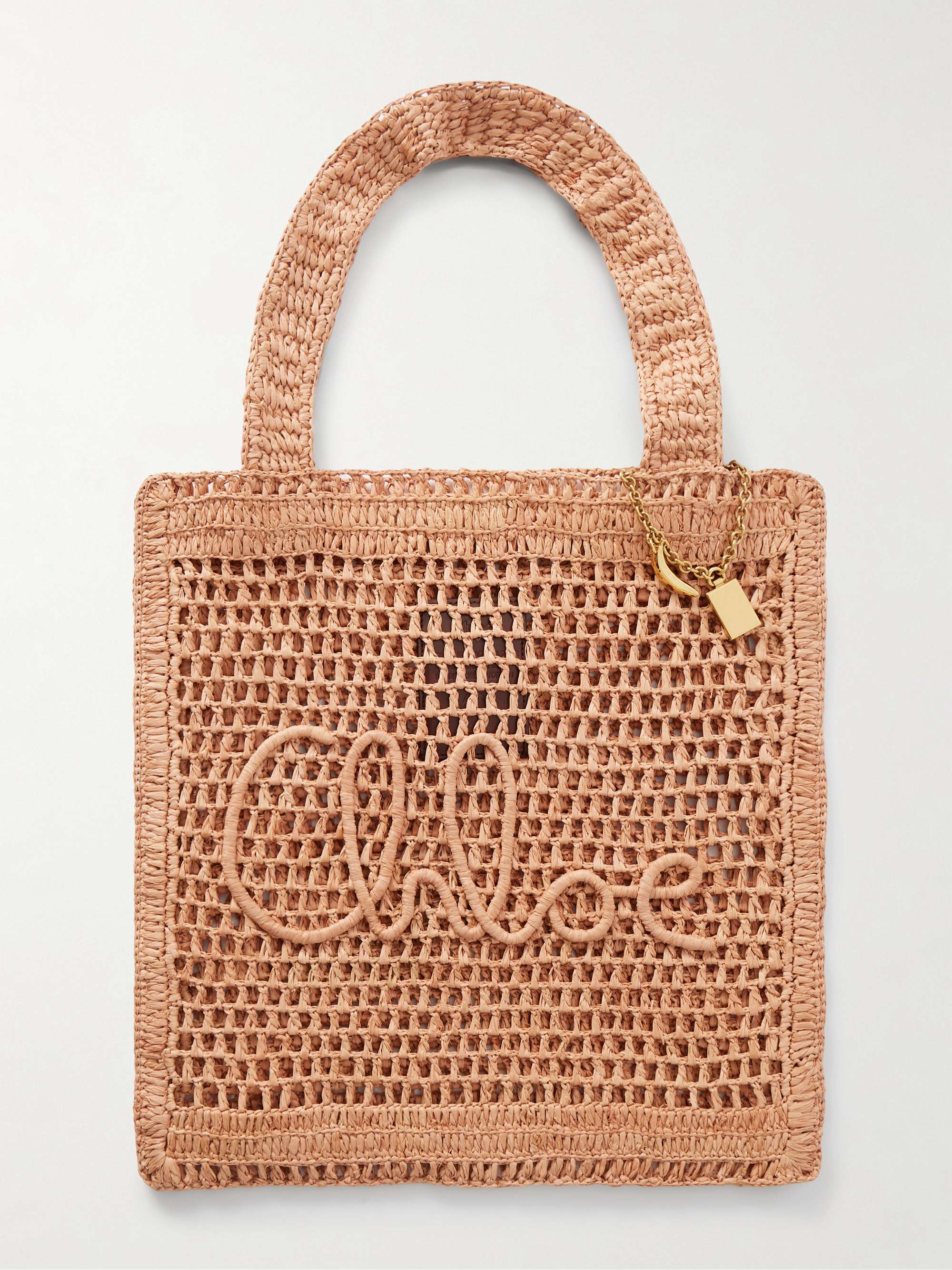 Summer Banana Embellished Crocheted Embroidered Raffia-Like Tote