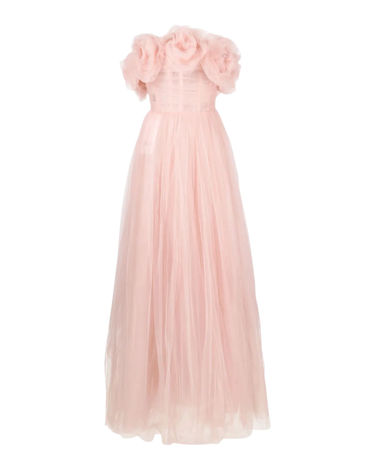 Ana Radu Rose-Appliqu&amp;eacute; Tulle Gown Dress | Xs