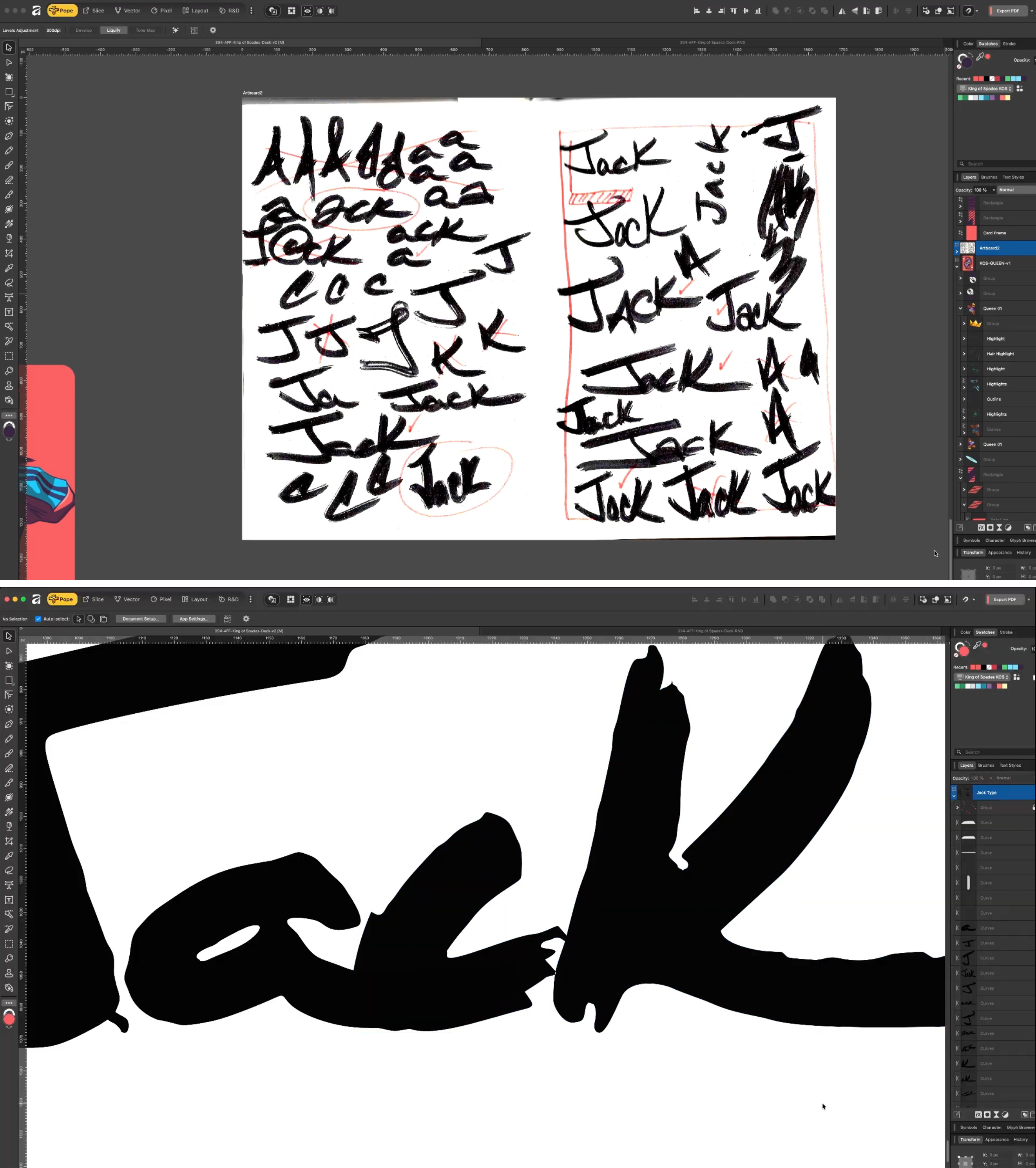 Lettering digitised
