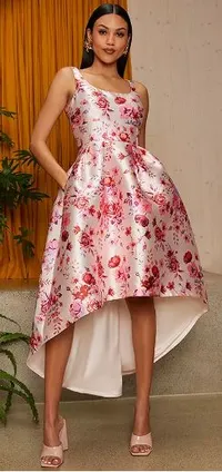 Chi Chi London Floral Dip Hem Dress |$115/£90 | John Lewis &amp; Partners