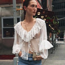 woman wearing white blouse