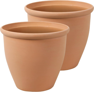Two terracotta plant pots