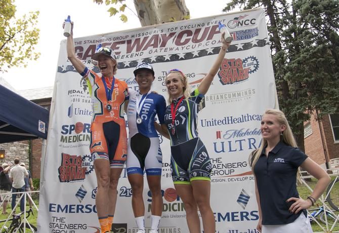 The women's podium