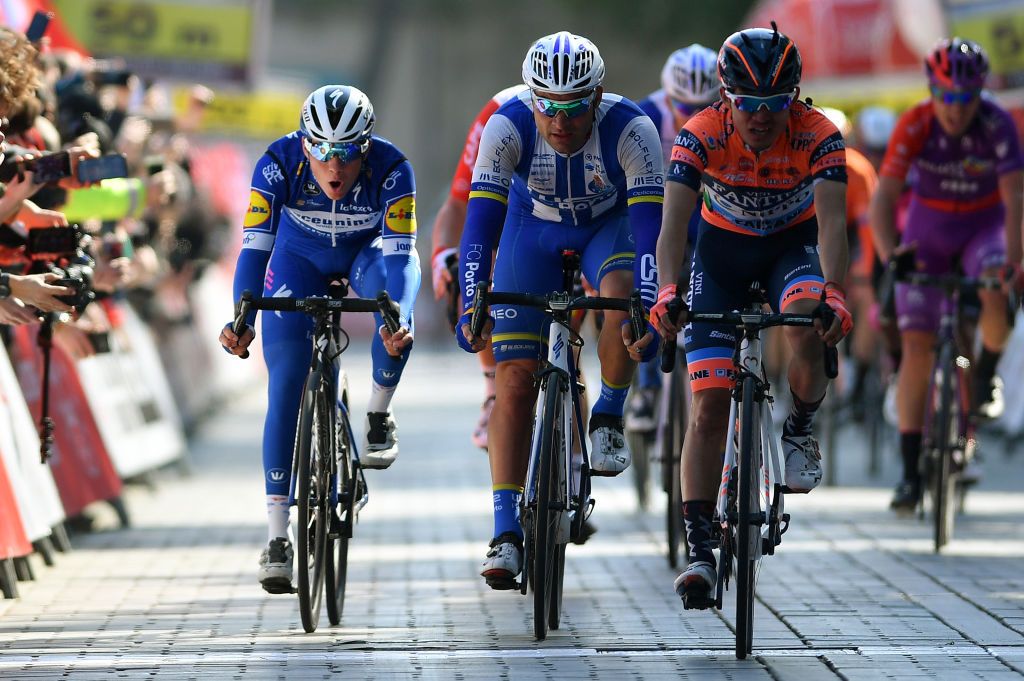 Remco Evenepoel crosses the line