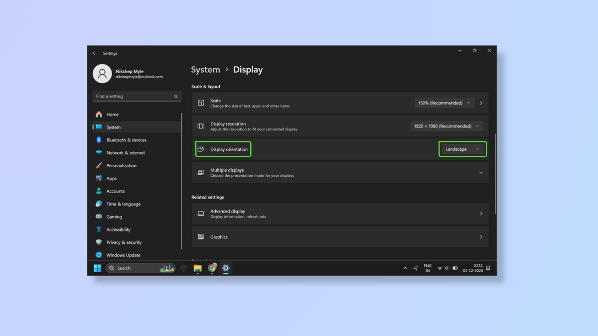 How to rotate the screen in Windows 11 | Tom's Guide