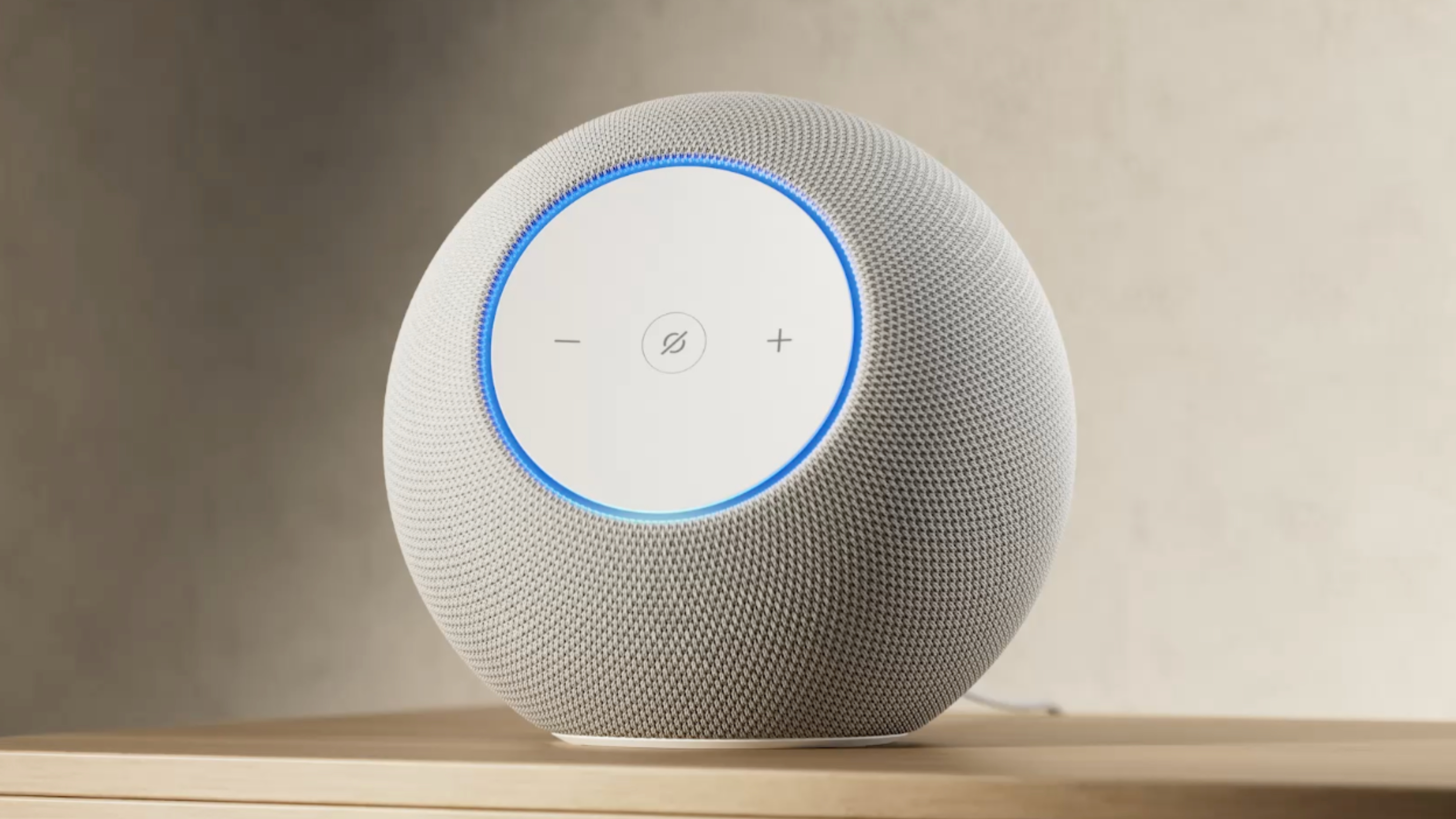 The new Amazon Echo Studio in white.