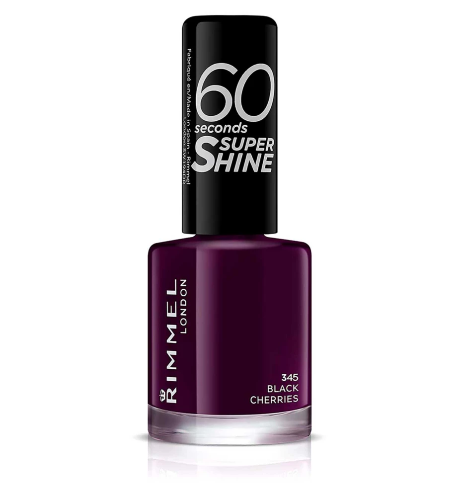 Rimmel 60 Seconds Super Shine Nail Polish 345 Black Cherries