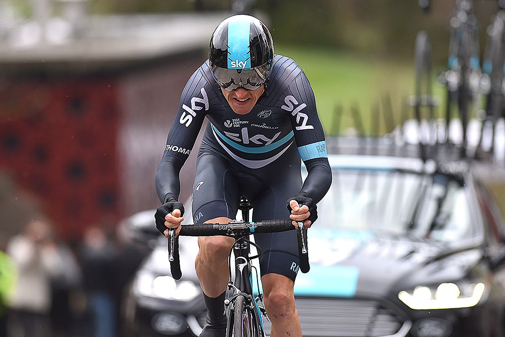 Geraint Thomas finished fourth in the Romandie prologue.