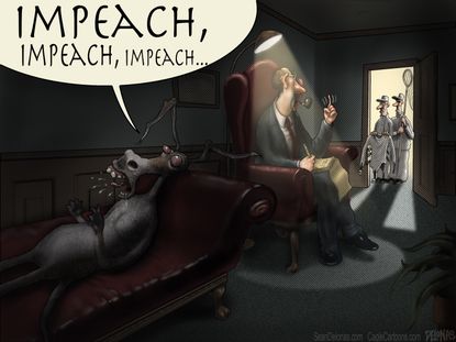 Political Cartoon U.S. Democrats Impeachment Analyst Asylum