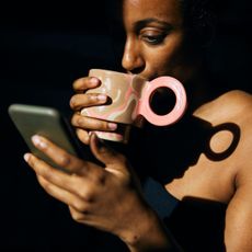 Health Writer Katie Sims testing the Lumie SAD lamp for review