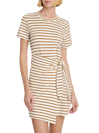 Rails, Edie Cotton Striped Wrap T-Shirt Dress