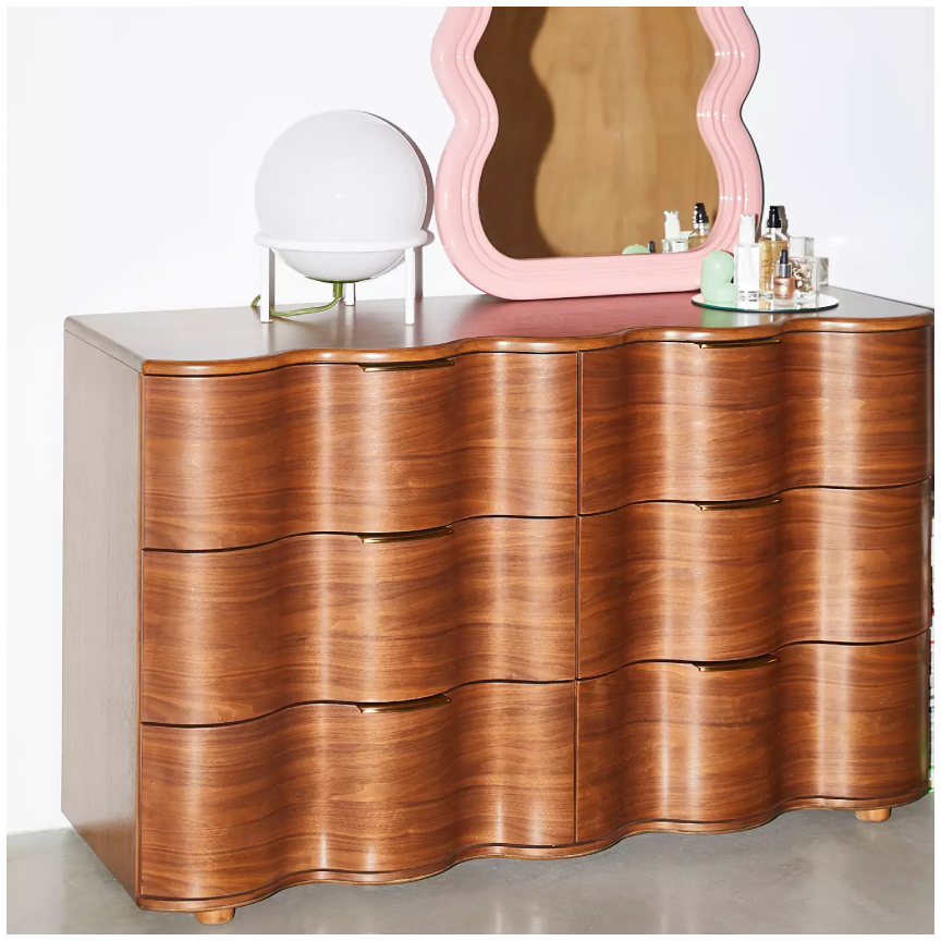 Aria 6-Drawer Short Squiggle Dresser