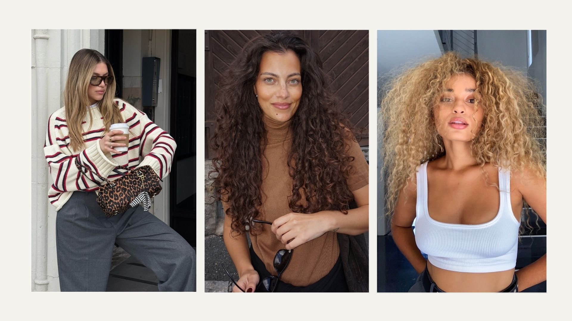 A collage of women with thick, long, healthy-looking hair