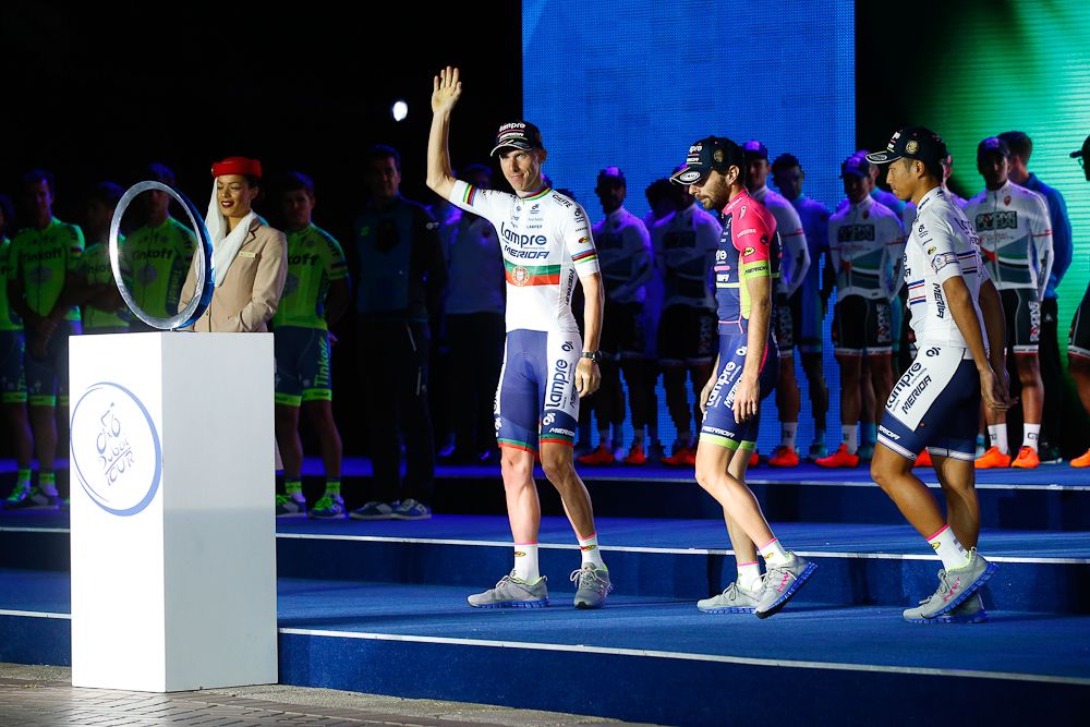 Rui Costa (Lampre-Merida) at the Dubai team presentation.