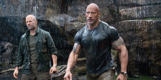 Jason Statham and Dwayne Johnson in the final Hobbs and Shaw fight