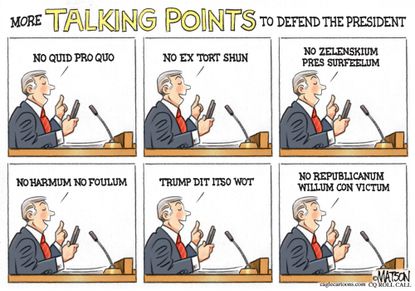 Political Cartoon U.S. Impeachment Talking Points