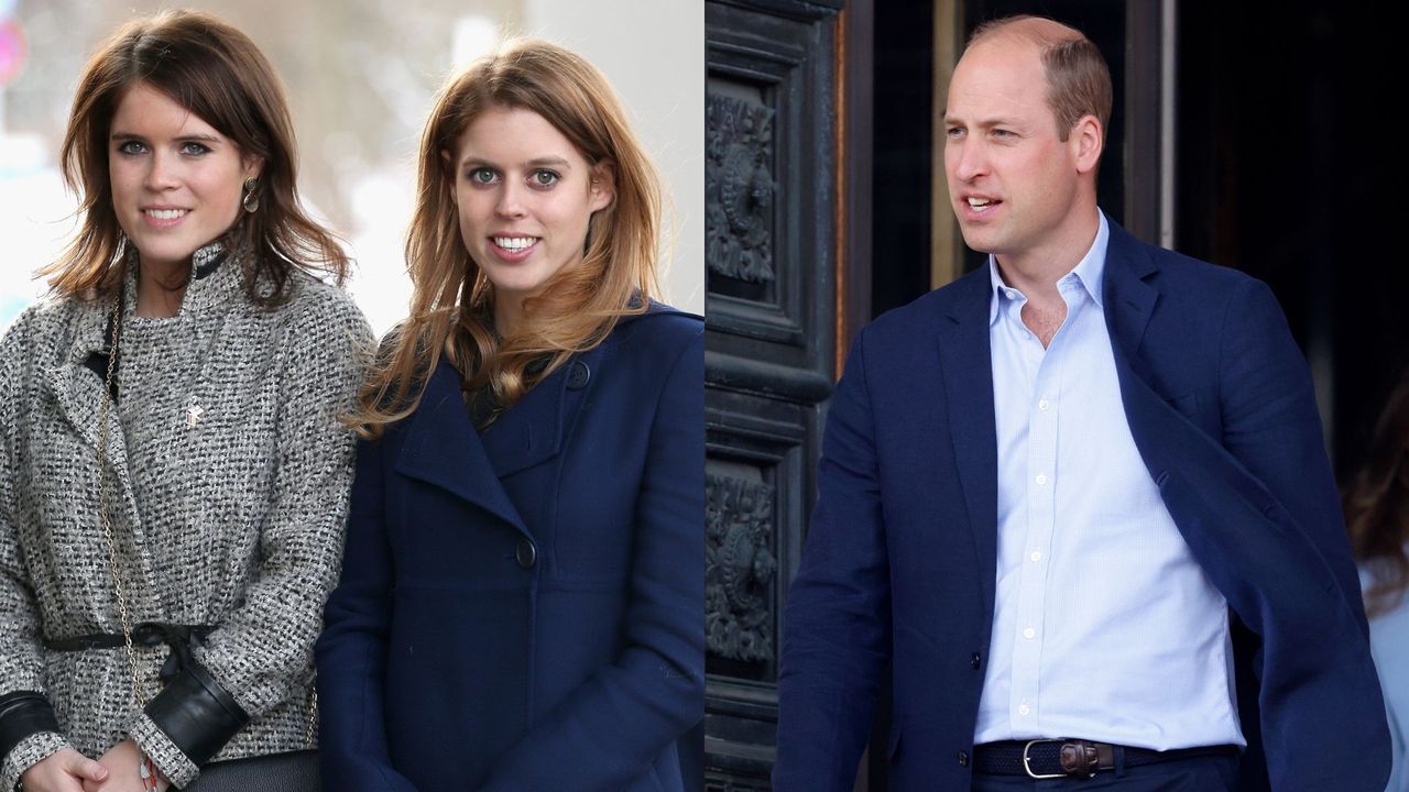 Princess Eugenie and Princess Beatrice&#039;s relationship with Prince William revealed, seen here side-by-side at different events