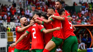 Morocco celebrate at AFCON 2023