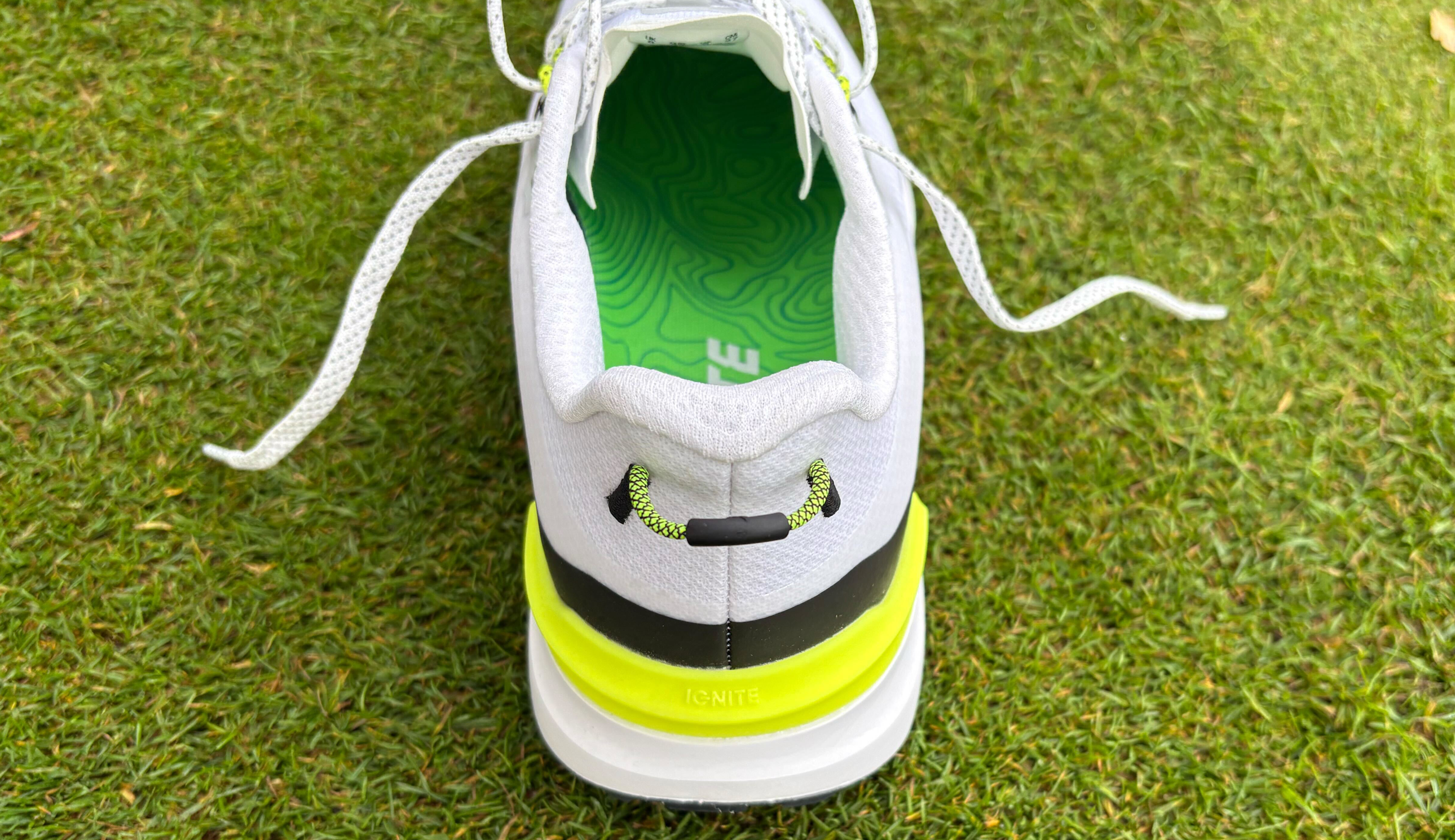 The back of the Puma Ignite Elevate X Golf Shoe