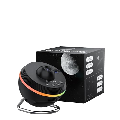 ainael galaxy projector، star projector home Planetarium مع 1 قرص عرض زجاجي، 180 درجة؛ ضوء ليلي للسماء المرصعة بالنجوم قابل للدوران مع تأثيرات النيزك& شريط إضاءة لغرفة النوم والأطفال& هدية الكبار