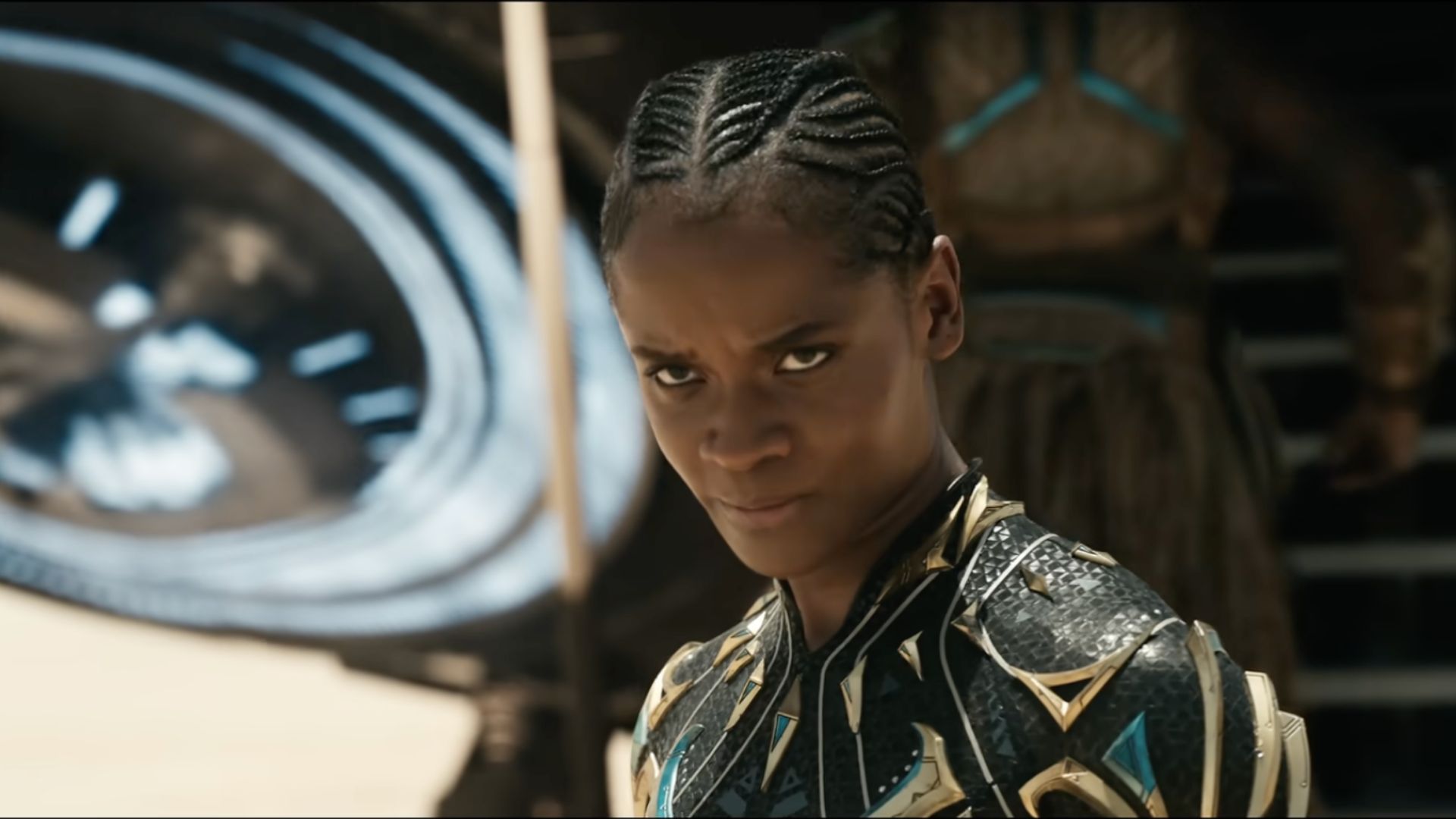 an image of Letitia Wright as Black Panther from the trailer