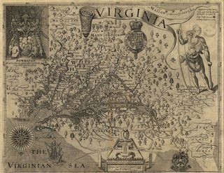 John Smith's map of Virginia was originally printed in 1612.