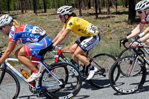 Terra Whitten (TIBCO) spent the day in yellow after her prologue win.