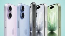 Apple iPhone 17 family – different colours on blue background