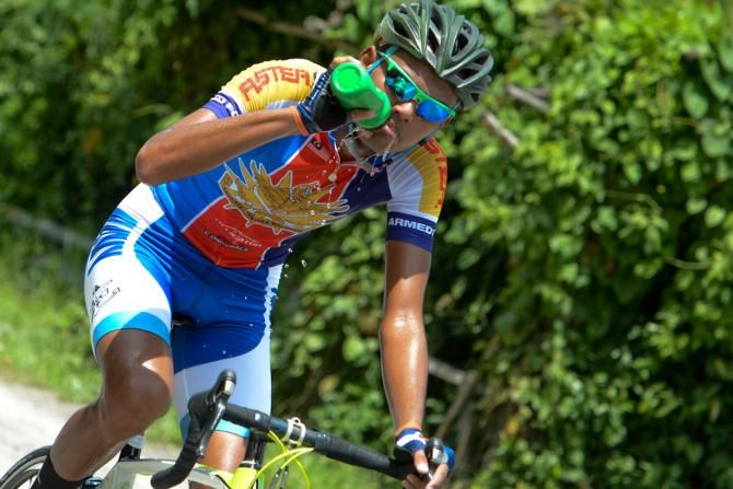 Riders go through many bidons in the hot climate