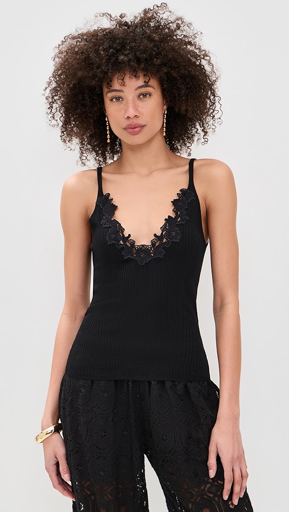 Ulla Johnson Ainsley Knit Camisole With Lace