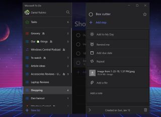 Attachments for the Windows 10 app.