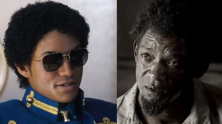 Jaafar Jackson as his uncle Michael in the recent biopic of the same name, Will Smith starring in Emancipation. 