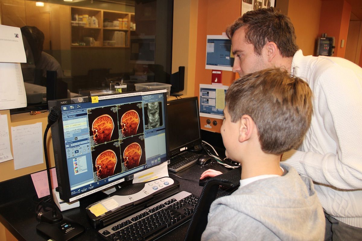 Researchers used a type of magnetic resonance imaging (MRI) to look at the tissue density of the brains of kids and adults.