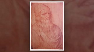 Giovan Ambrogio Figino's portrait of Leonardo da Vinci depicts the artist's right hand in a sling-like cloth.