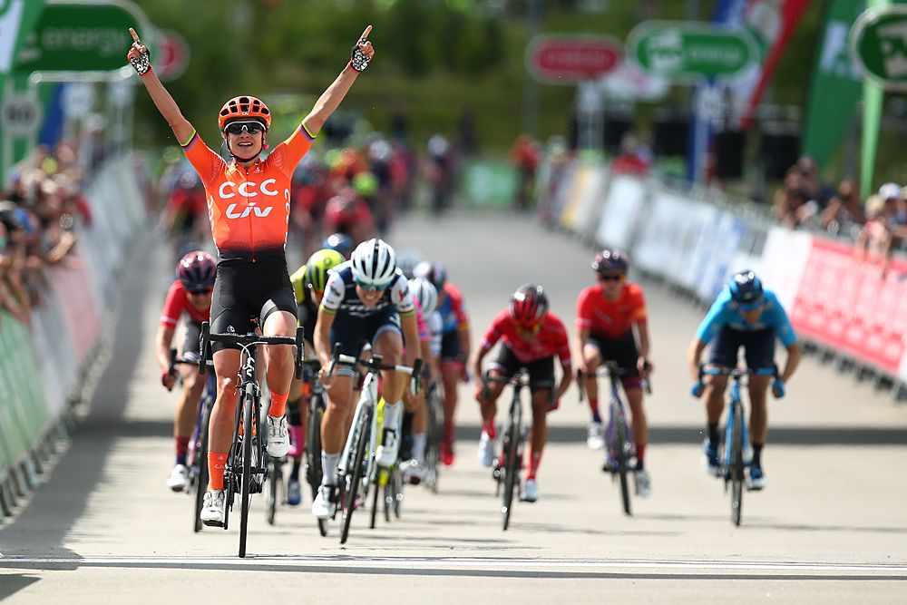 Marianne Vos (CCC-Liv) wins stage 2 and leads the OVO Energy Women's Tour