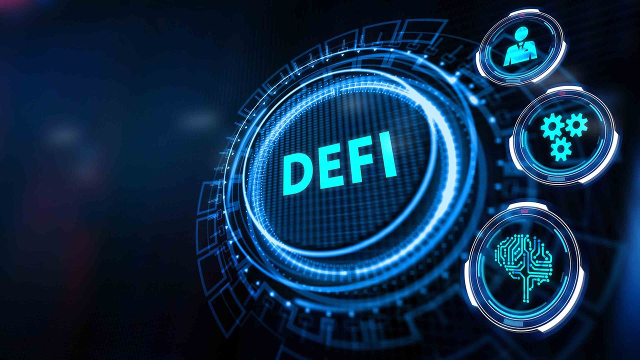 Decentralized finance (DeFi) concept art.