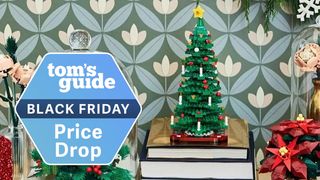 A Lego Christmas Tree with a Tom's Guide Black Friday deals badge